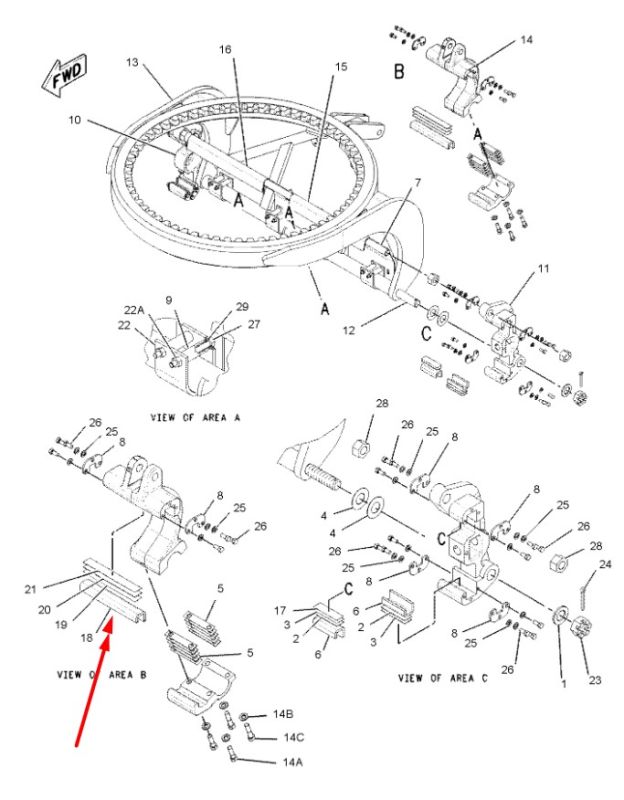 1781685 Накладка поворотного кола Caterpillar 12H, 160H, 140H