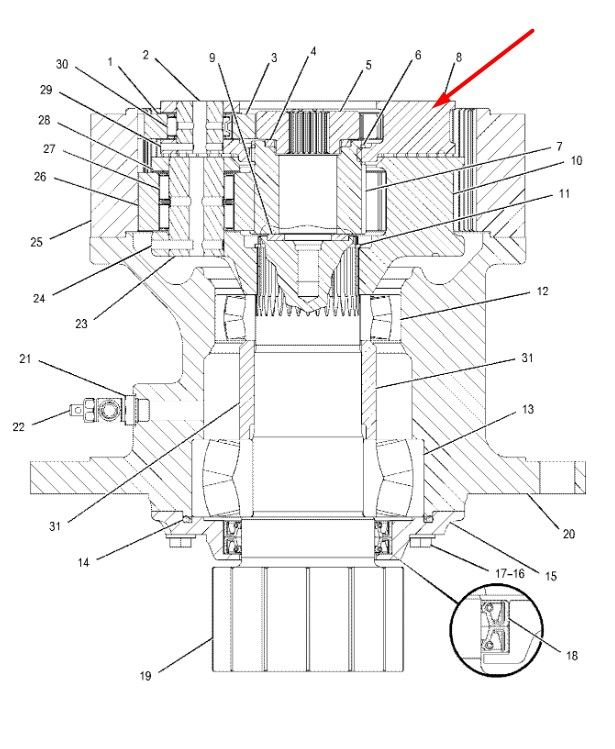 191-2578 Перша планетарна передача поворотного редуктора CAT 320D/323D
