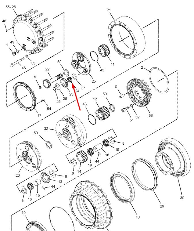 191-2685 Підшипник голчастий бортового редуктора Caterpillar 320C