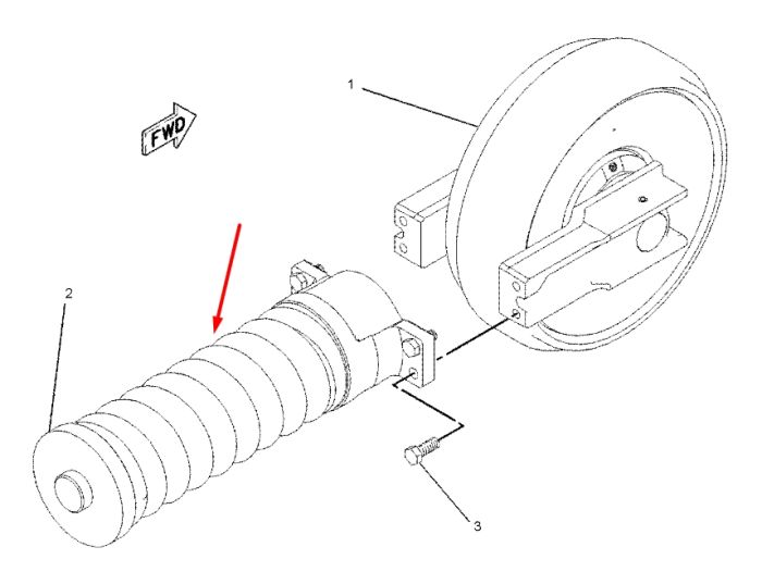 Caterpillar 1941242 Натягувач гусениці для 323D, 324D, 325D