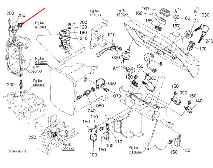 Kubota 1C010-60010 Соленоїд зупинки (глушилка) для V3300