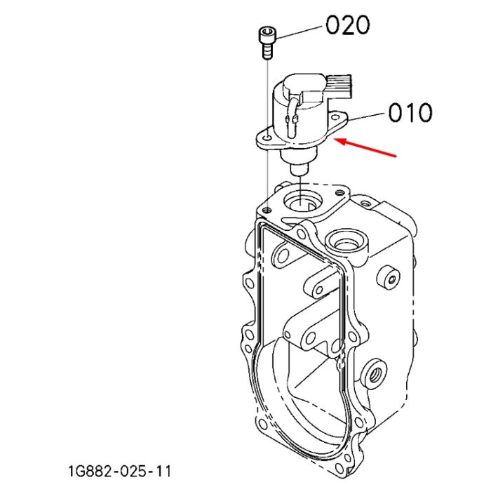 Kubota 1C010-60016 Соленоїд зупинки (глушилка) для V3300