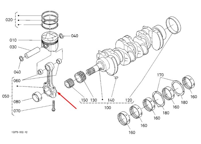 Kubota 1C020-22018 Шатун для V3300