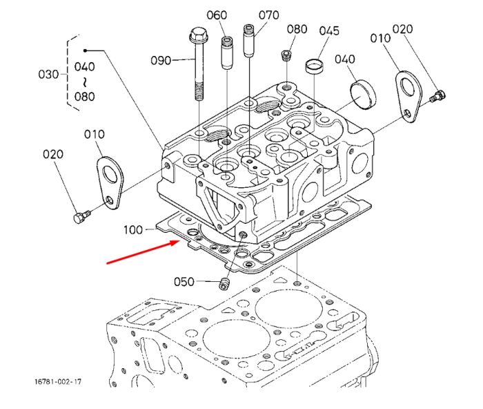 Kubota 1G460-03313 Прокладка ГБЦ для Z602