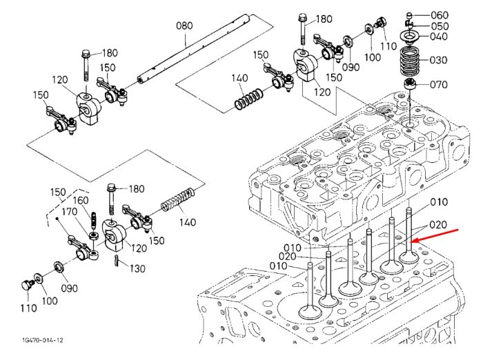 Kubota 1G460-13120 Клапан випускний для Z602, D902