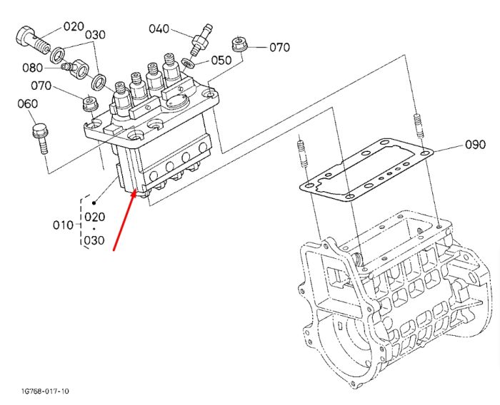 Kubota 1G777-51012 Паливний насос високого тиску для V3307