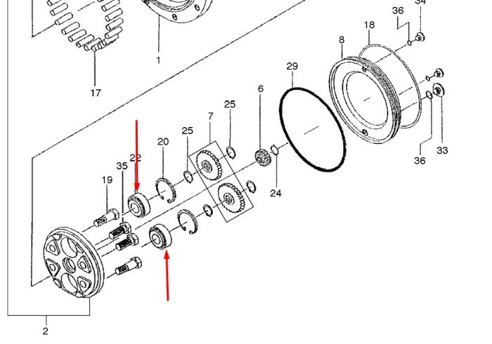 Шатунний конічний роликопідшипник DOOSAN DX55 2.109-00330