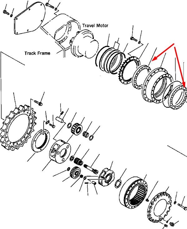 207-27-61310 Підшипник редуктора ходу Komatsu PC250, PC350