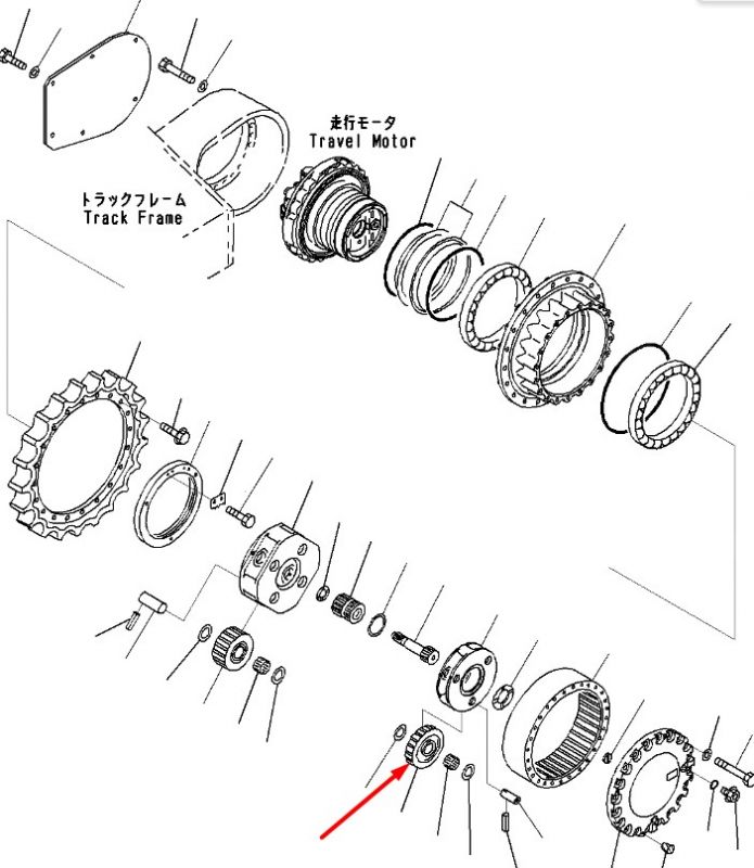207-27-71121 Шестерня сателіт першого ступеня редуктора KOMATSU PC300