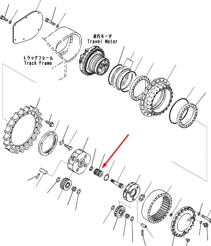 207-27-71130 Сонячна шестерня другого ступеня редуктора KOMATSU PC300