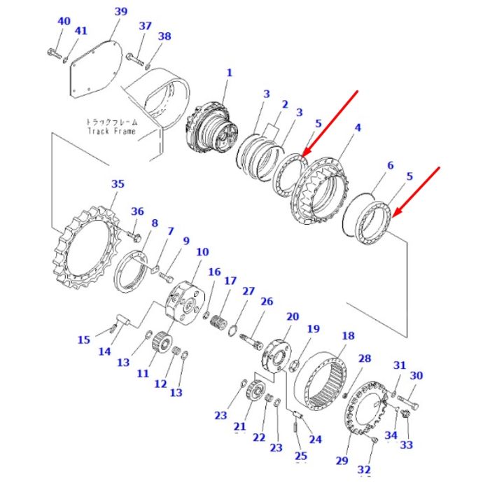 207-27-71330 Підшипник Komatsu PC270-7, PC290-8, PC300-7, PC300-8, PC340-7, PC350-7