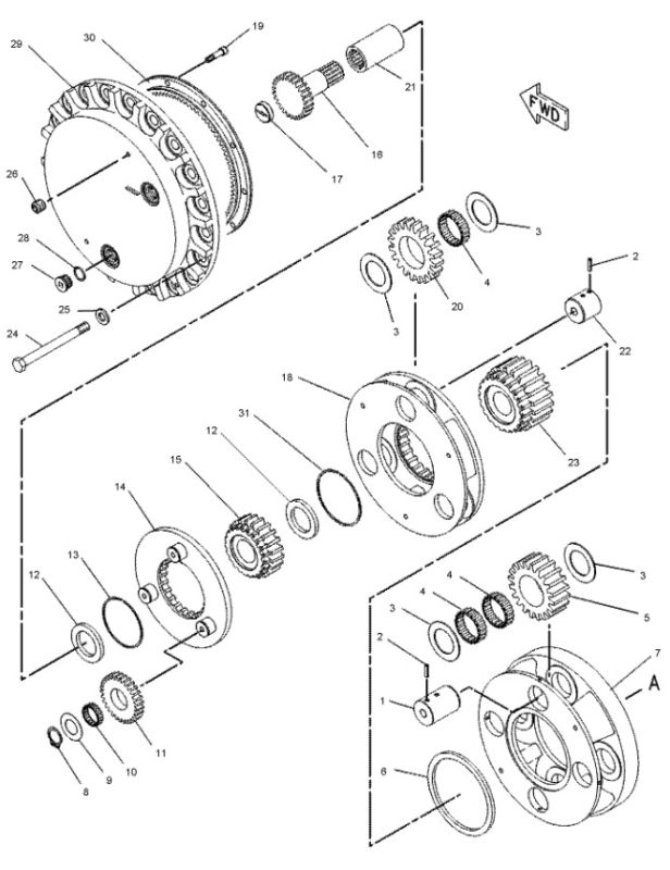 Сальник бортового редуктора 2134737 Caterpillar 325C, 330C даукон, ущільнення