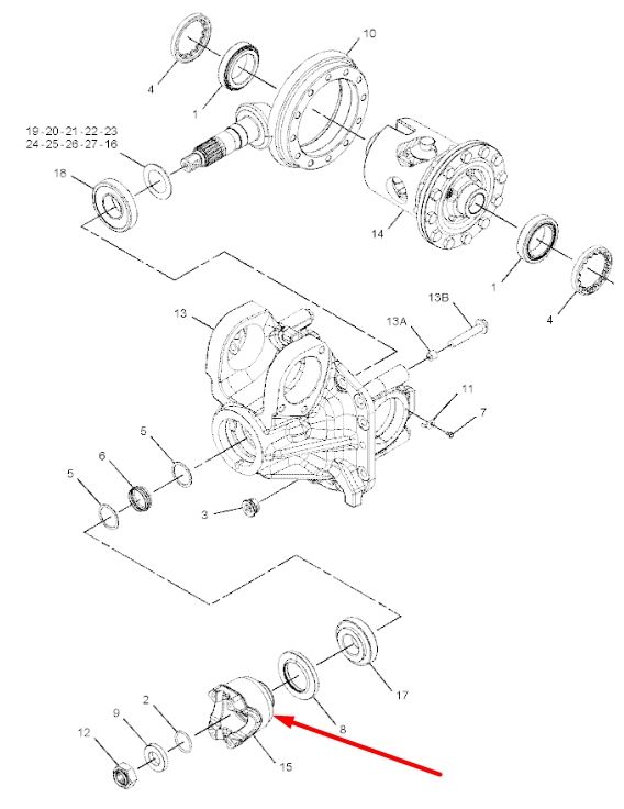 Caterpillar 219-8828 Фланець хвостовика для 434, 444