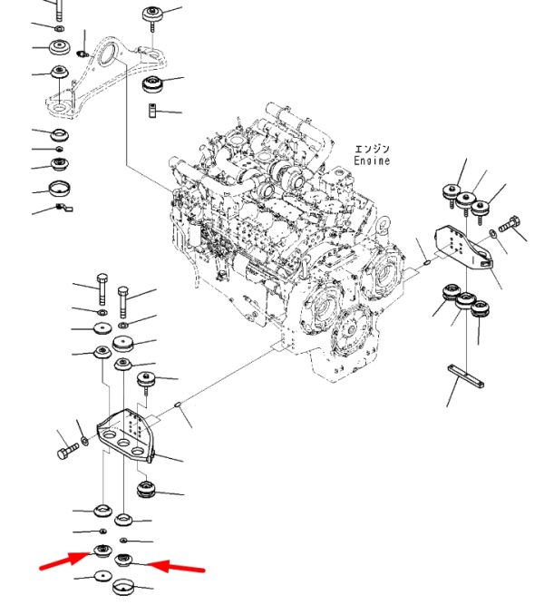 Komatsu 21N-01-11120 Подушка двигуна для PC1250, PC600