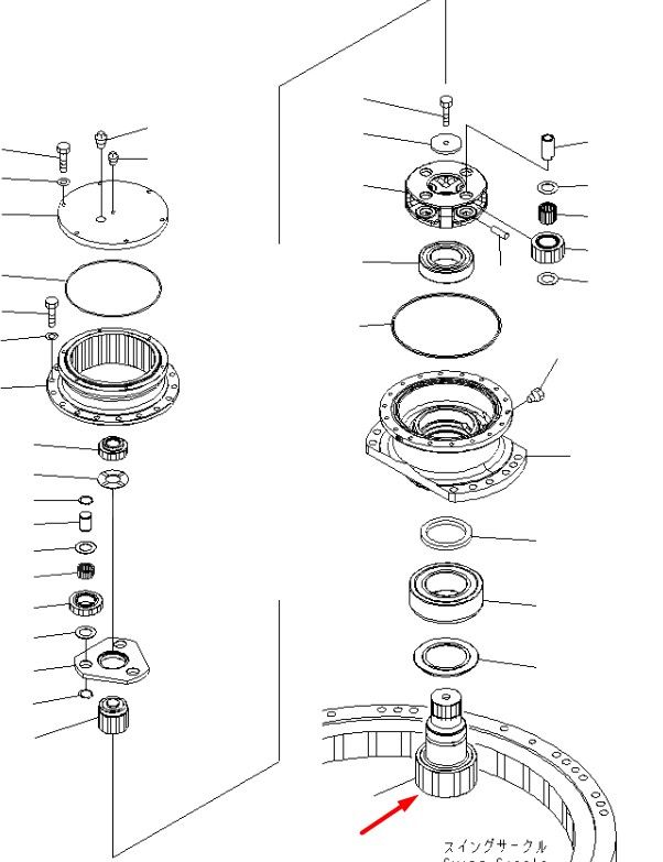 22U-26-21560 Вал шестерня піньйон KOMATSU PC200-7/8