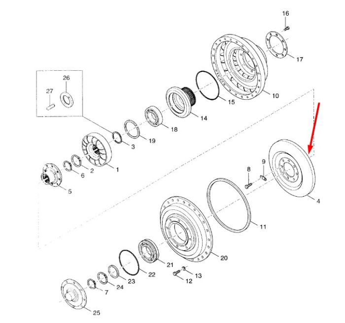 247094 Турбіна Dana Spicer C5000, CL5000, 34000, 36000, 40000, TE27, TE32
