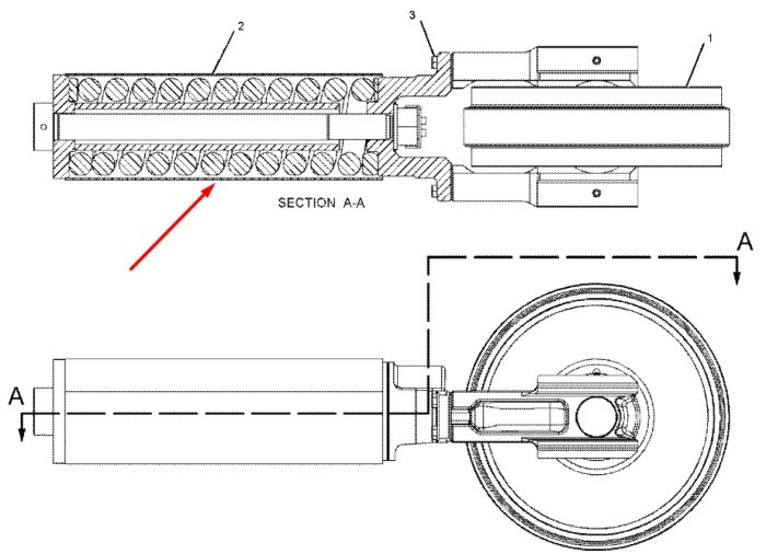 Caterpillar 2487170 Натягувач гусениці для 330D, 340D