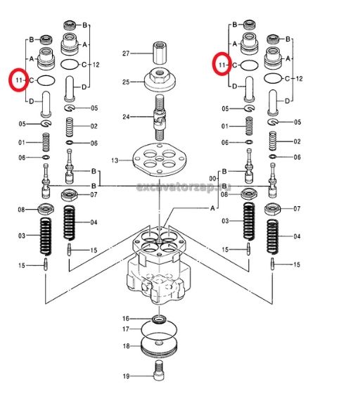 Hitachi 3058790 Товкач джойстика для EX200