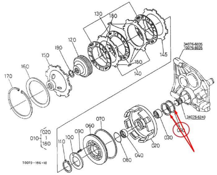 Kubota 34076-61550 Ущільнююче кільце для GL220, GL240