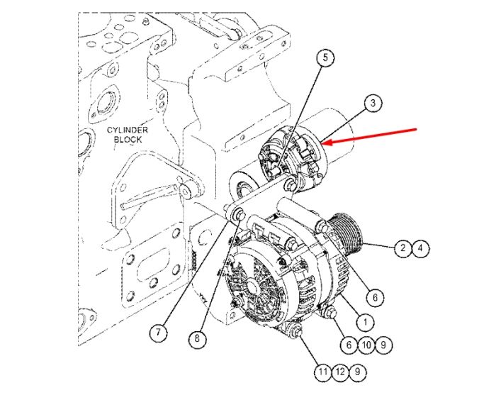 Caterpillar 3441722 Натягувач ременя для 320, 323