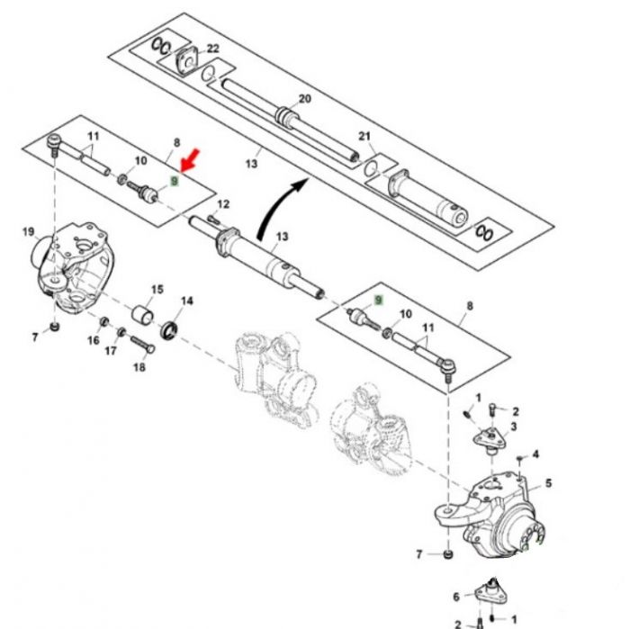 Шарнір рульової тяги CARRARO 350878, VOE11988157, CA0350878, 6194904M91, S06/41648