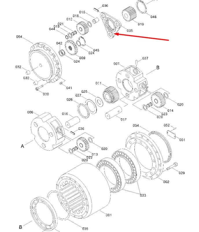 3550BX067-05 Планетарна передача редуктора HYUNDAI R290LC-3