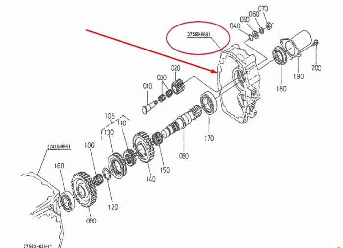 Kubota 37560-88810 Кришка ВОМу