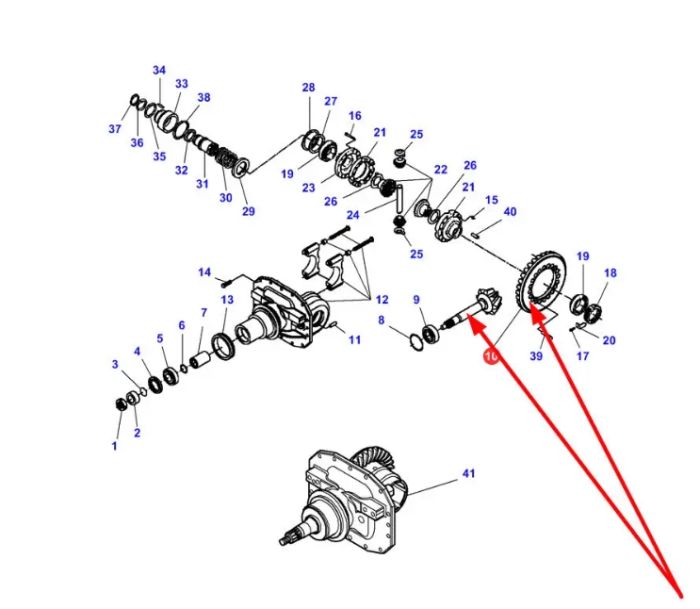 Massey Ferguson 3766285M92 Головна пара (планетарка, хвостовик) Z=8/33