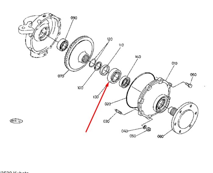 Kubota 38440-43530 Сальник півосі переднього мосту для 40*70*13/18 (AQ8615P)