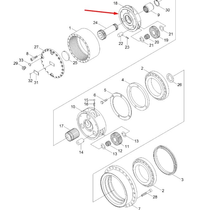 39Q8-42270 Планетарна передача Hyundai R250LC-9