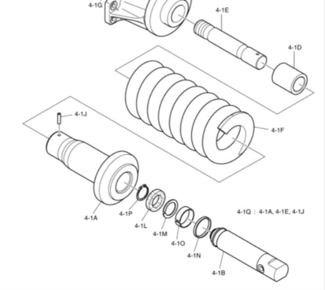 Doosan 401107-00677, 401107-01023 Ремкомплект натягувача гусениці для DX140LC, DX160LC