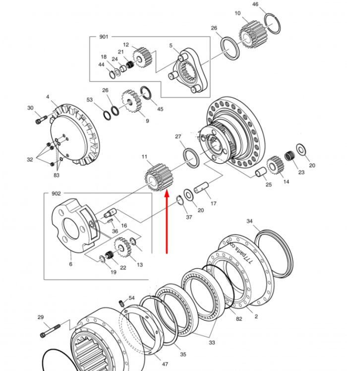 404-00082A Сонячна шестерня Doosan DX225LL