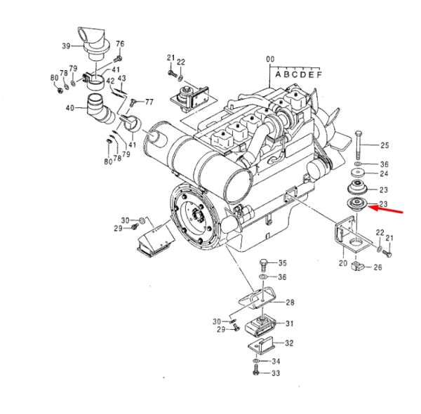 Hitachi 4183995 Подушки двигуна для ISUZU 6WG1, HITACHI ZX450-1/5G