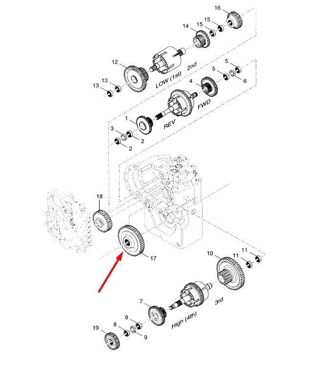 702827 (4207545) Вал шестерні КПП T12000 Manitou