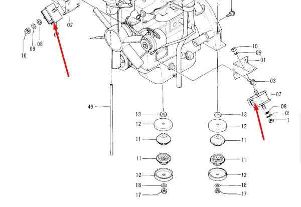 Hitachi 4255652 Подушка опори двигуна для EX100, EX120
