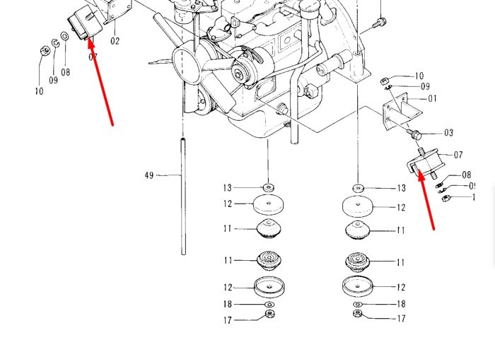 Hitachi 4255652 Подушка опори двигуна для EX100, EX120