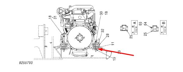 Hitachi 4448739 Подушка опори двигуна для ZX140, ZX145