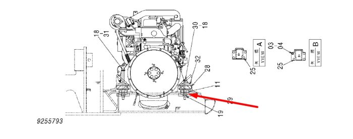 Hitachi 4448739 Подушка опори двигуна для ZX140, ZX145