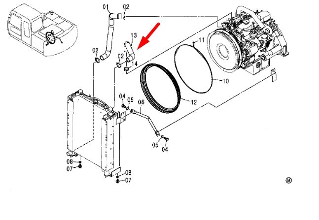 Hitachi 4446034 Патрубок повітряний для ZX110, ZX120