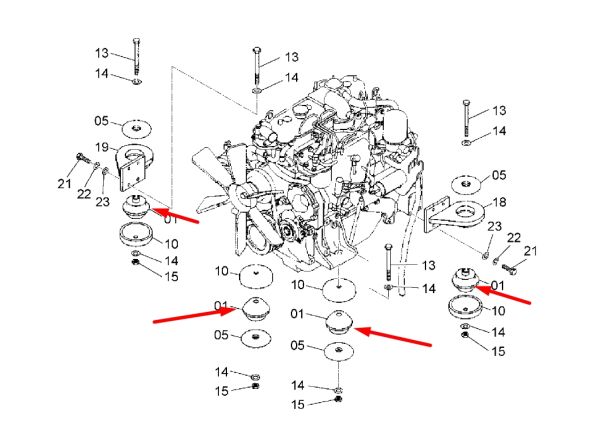 Hitachi 4653734 Подушка двигуна для ZX140, ZX160, ZX180