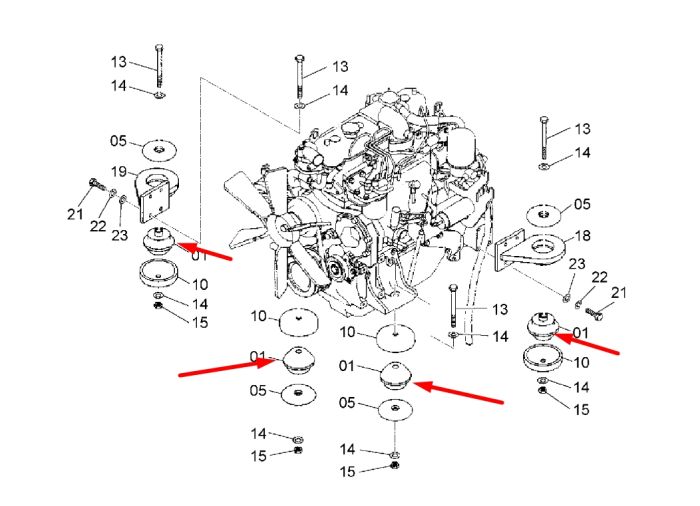 Hitachi 4653734 Подушка двигуна для ZX140, ZX160, ZX180
