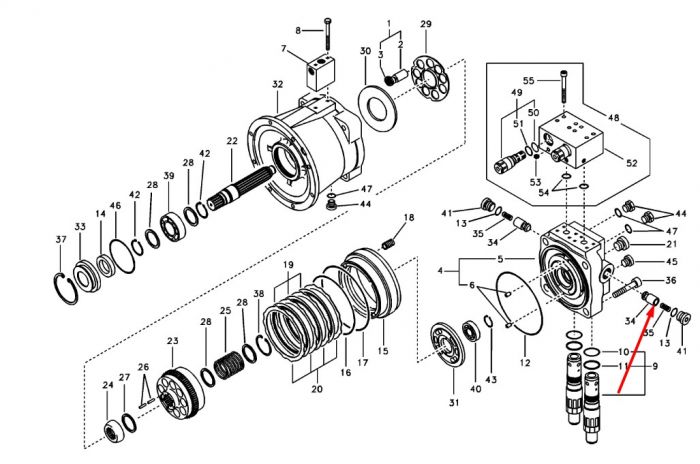 SA8230-26860 Ремкомплект на Гідромотор повороту вежі з редуктором VOLVO EW130