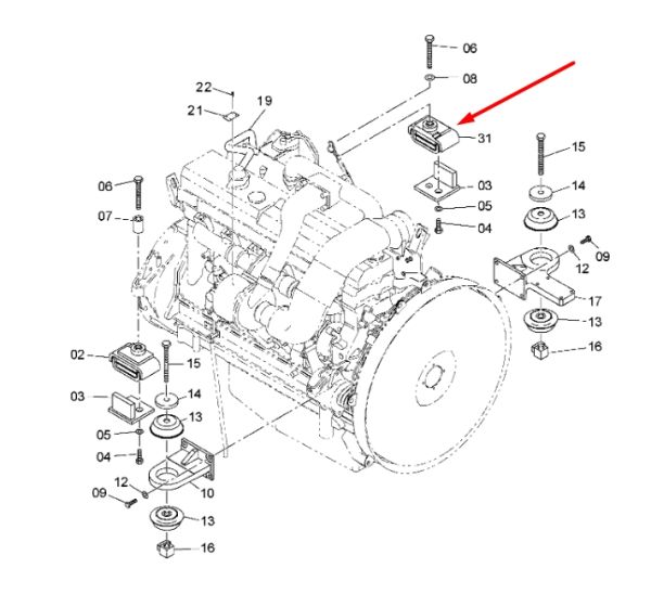 Hitachi 4467459, 4435106 Подушки двигуна для ZX450, ZX460