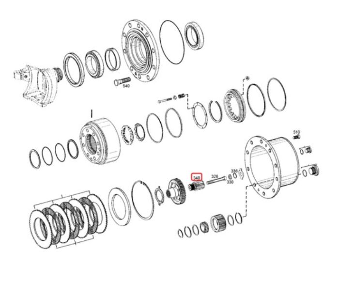 ZF 4472.375.005 Вал сонячної шестерні для мостів AP-B 765