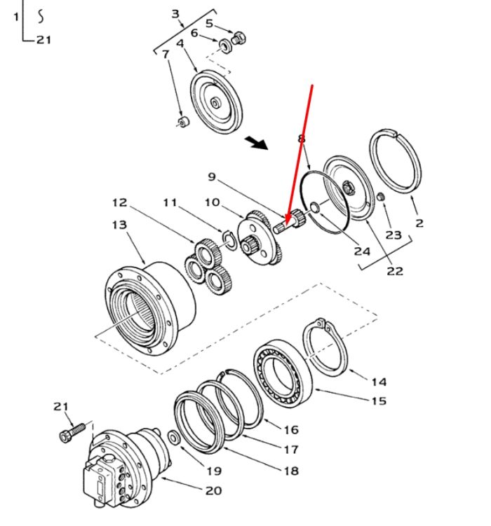 47046028 Вал головної передачі CASE CX28