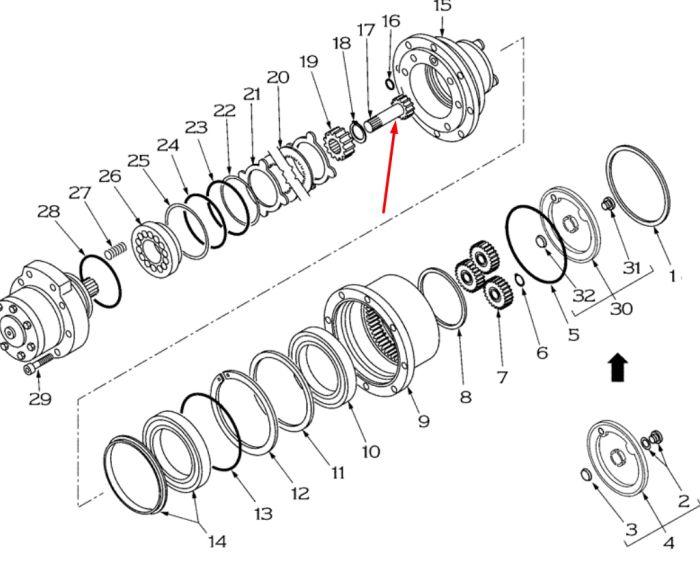 47046061 Вал головної передачі CASE CX15