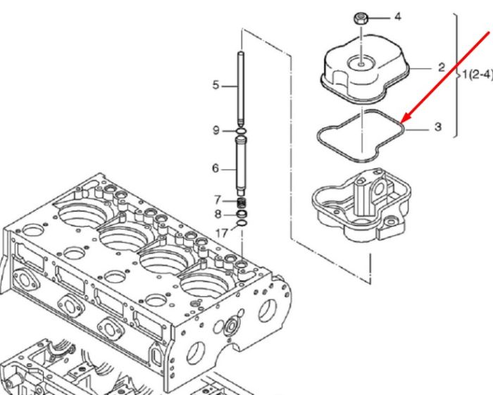 50224900 Прокладка клапанної кришки Hatz 1D60, 1D81, 1D90, 2L30, 2L40, 2L41, 3L40, 3L41, 4L40, 4L41
