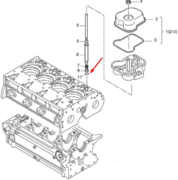 50288100 Кільце ущільнювача нижнє Hatz 2L30, 2L40, 2L41, 3L40, 4L40