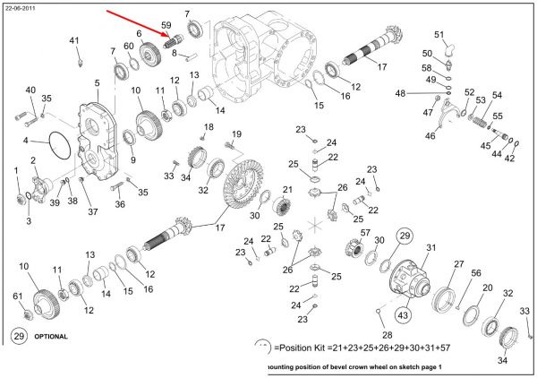 562534 Вал шестерні Manitou