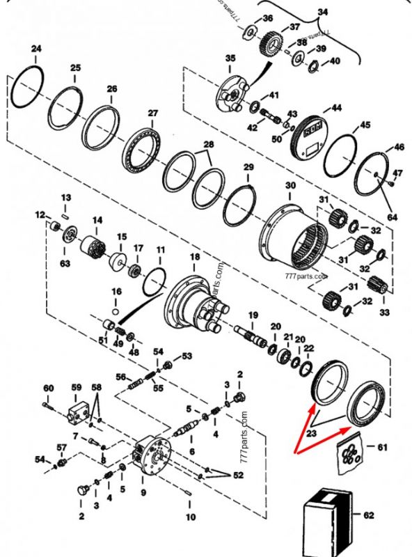 Сальник бортового редуктора 6669101 BOBCAT 328, 425 даукон, ущільнення